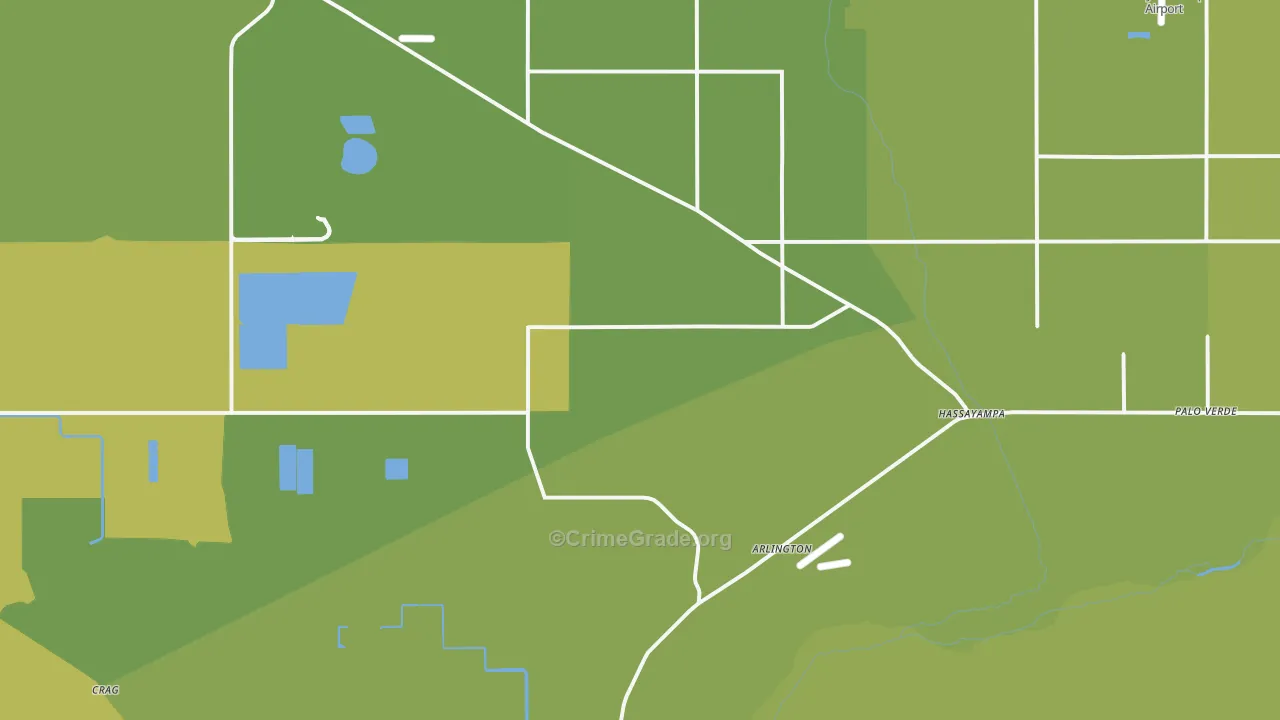 Arlington, AZ Map of Vehicle Theft Rates