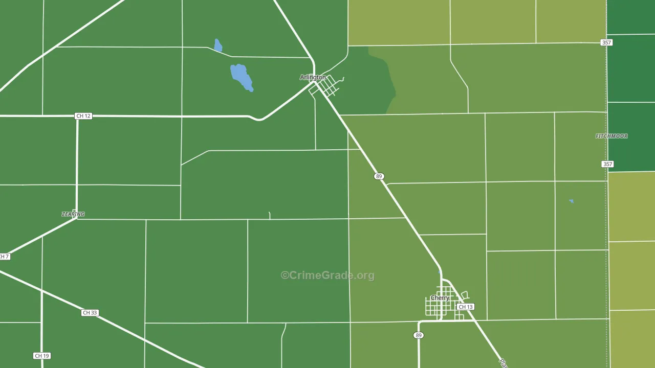 Arlington, IL Map of Vehicle Theft Rates