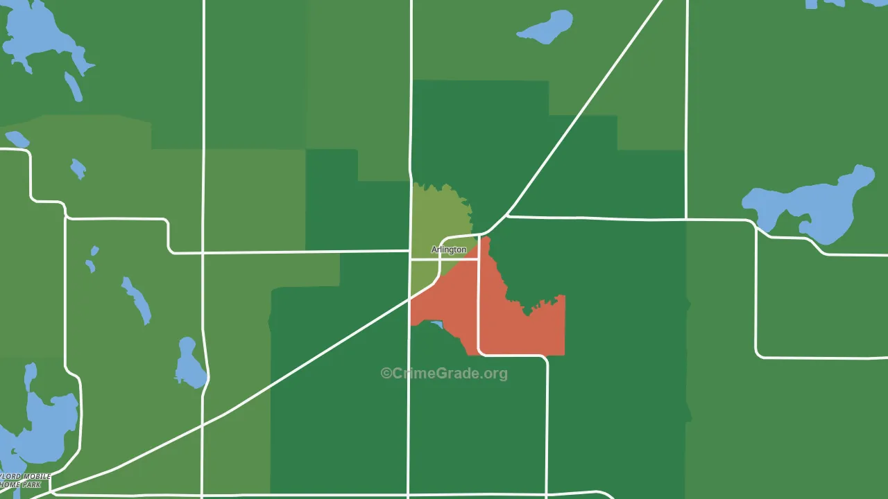 Arlington, MN Map of Vehicle Theft Rates