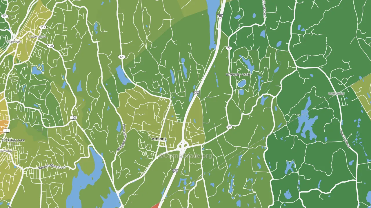 Armonk, NY Map of Vehicle Theft Rates