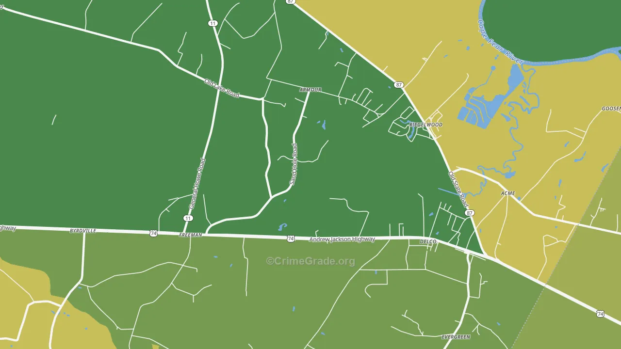Armour, NC Map of Vehicle Theft Rates