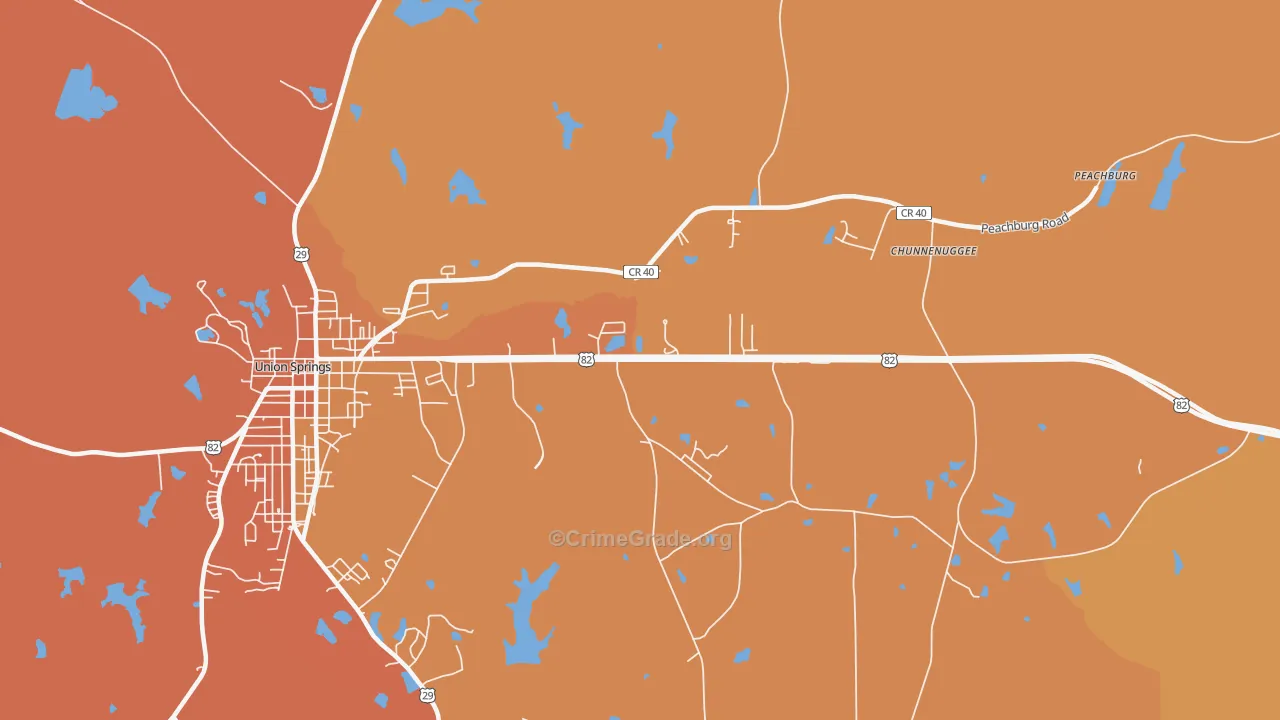 Armstrong, AL Map of Vehicle Theft Rates