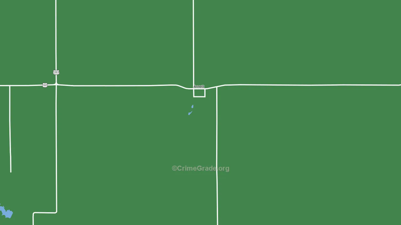 Arnett, OK Map of Vehicle Theft Rates