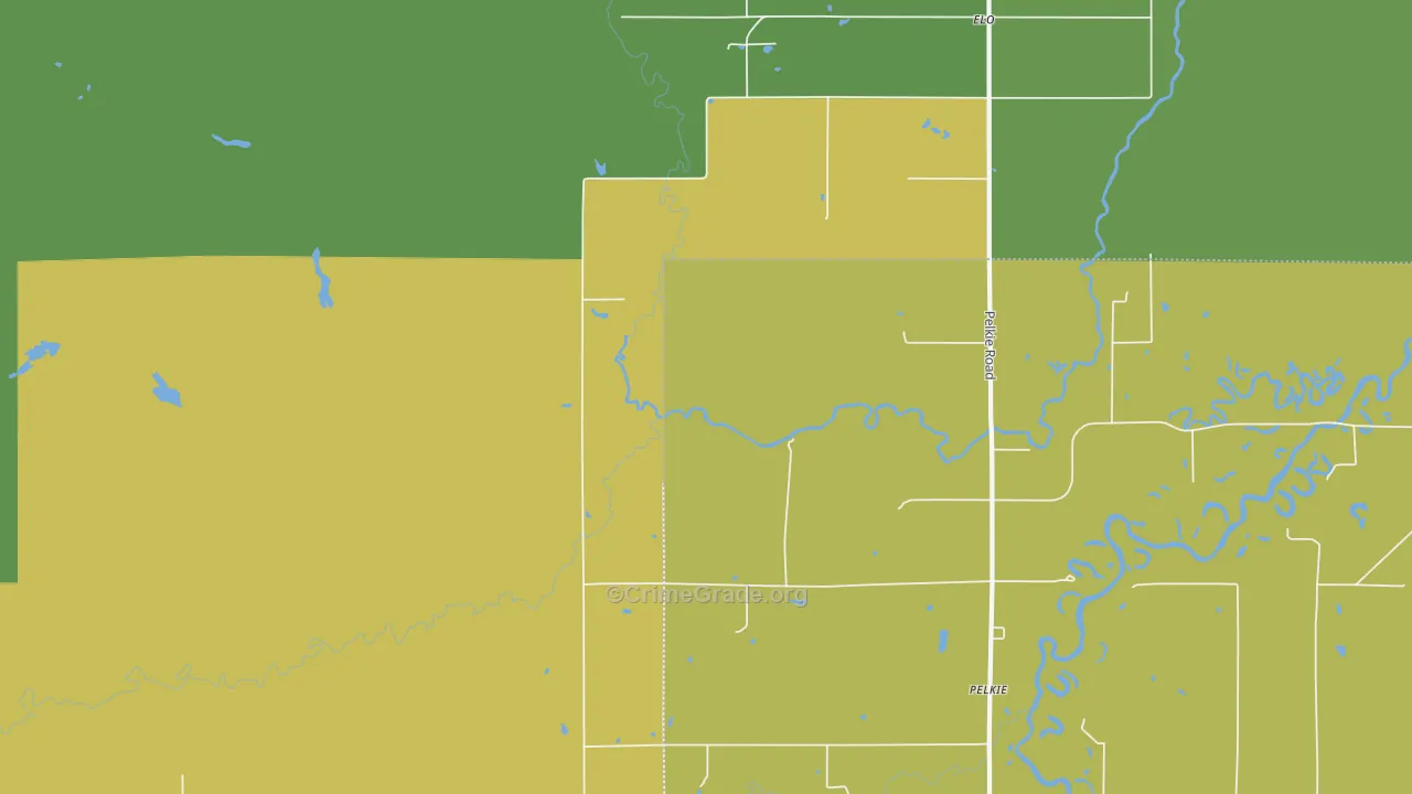 Arnheim, MI Map of Vehicle Theft Rates