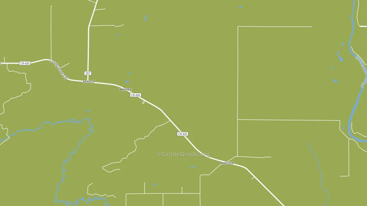 Arnold, MI Map of Vehicle Theft Rates