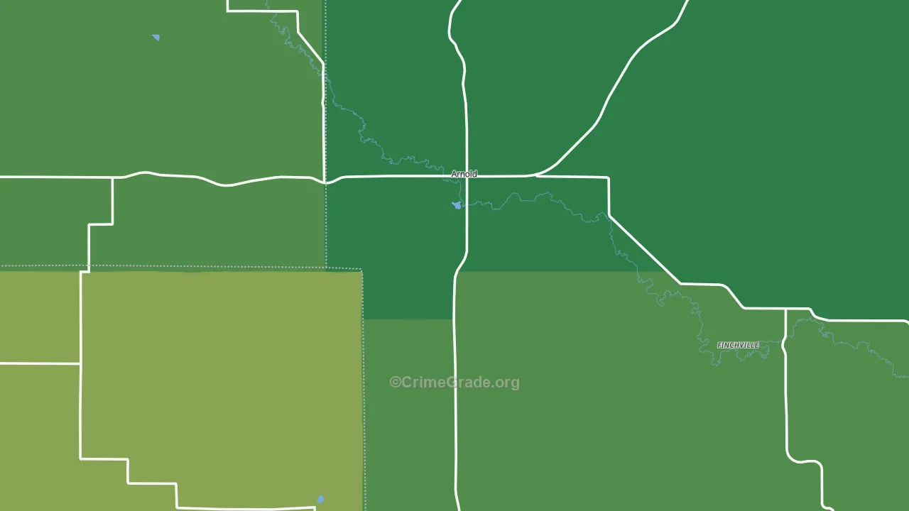 Arnold, NE Map of Vehicle Theft Rates