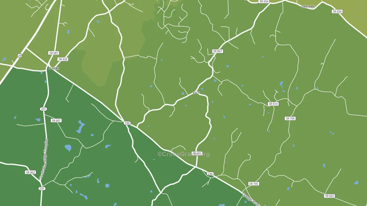 Aroda, VA Map of Vehicle Theft Rates