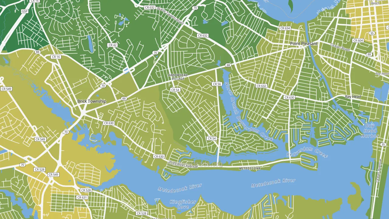 Arrowhead Park, Brick, NJ Map of Vehicle Theft Rates