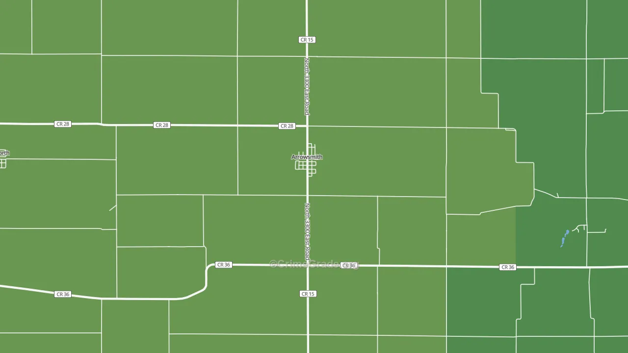 Arrowsmith, IL Map of Vehicle Theft Rates