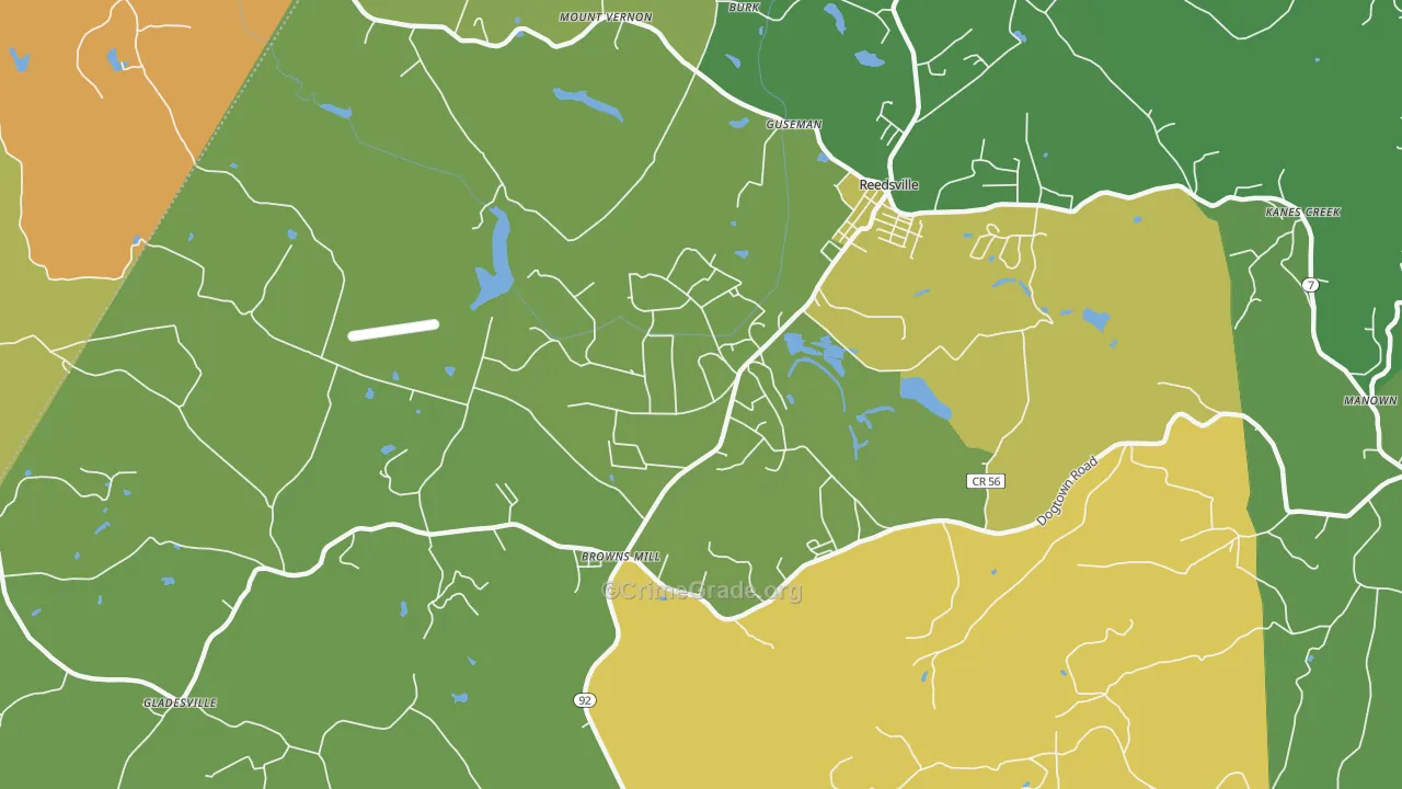 Arthurdale, WV Map of Vehicle Theft Rates