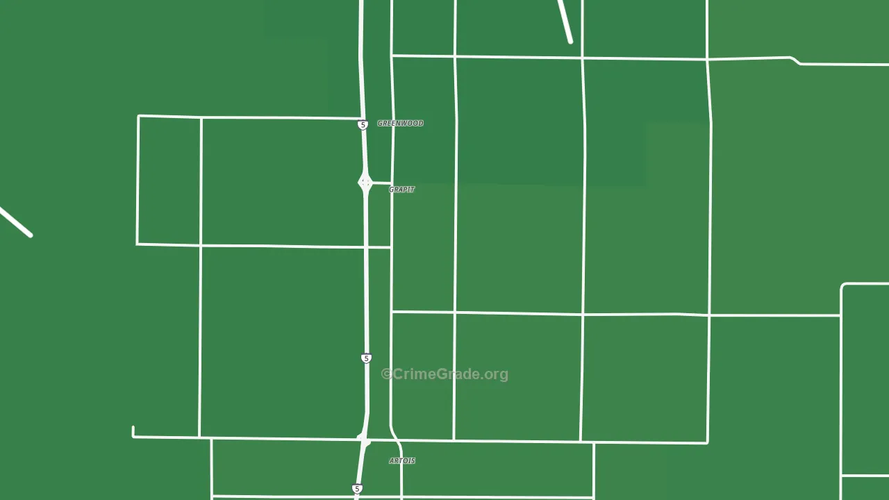 Artois, CA Map of Vehicle Theft Rates
