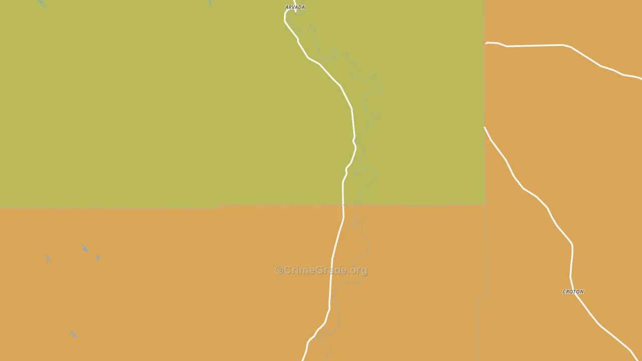 Arvada, WY Map of Vehicle Theft Rates