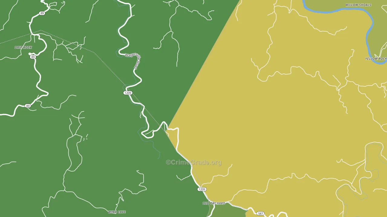 Arvel, KY Map of Vehicle Theft Rates