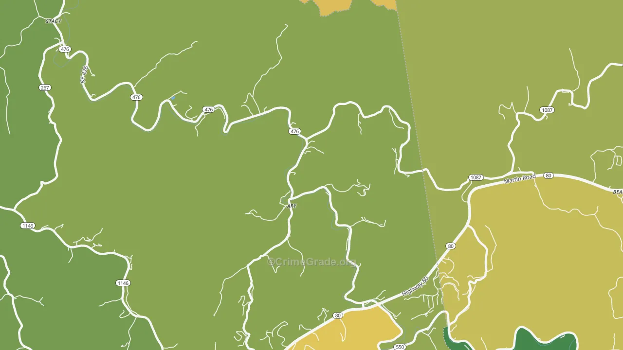Ary, KY Map of Vehicle Theft Rates