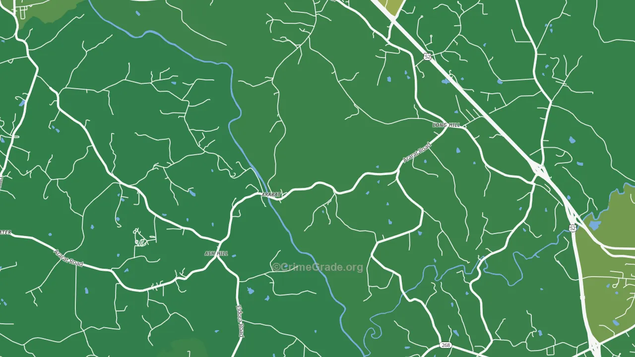 Ash Hill, NC Map of Vehicle Theft Rates