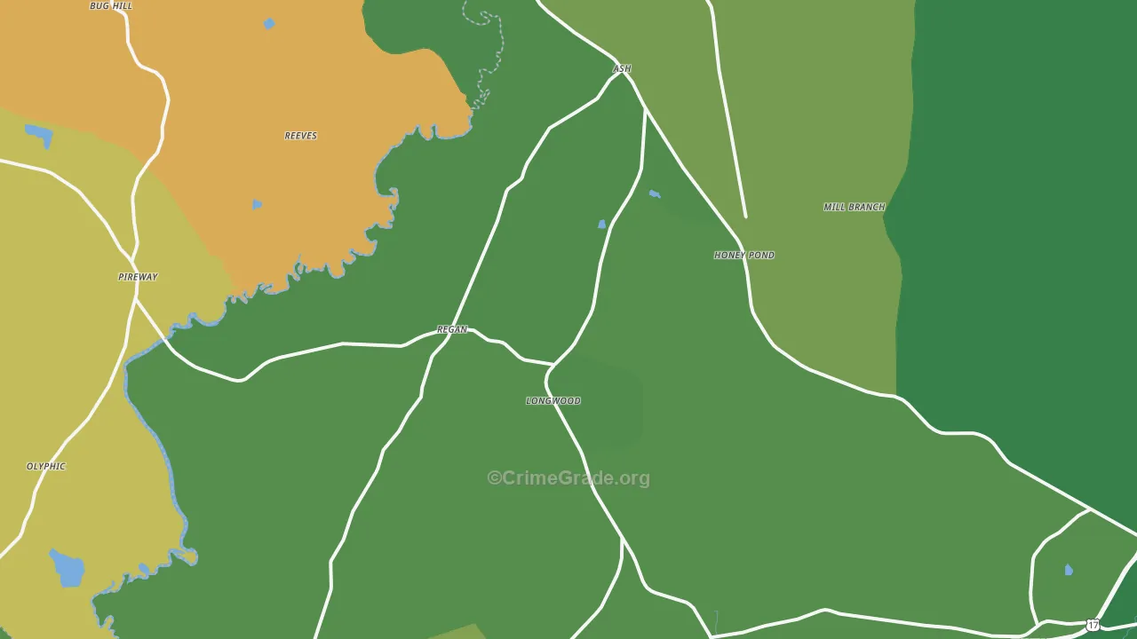Ash, NC Map of Vehicle Theft Rates
