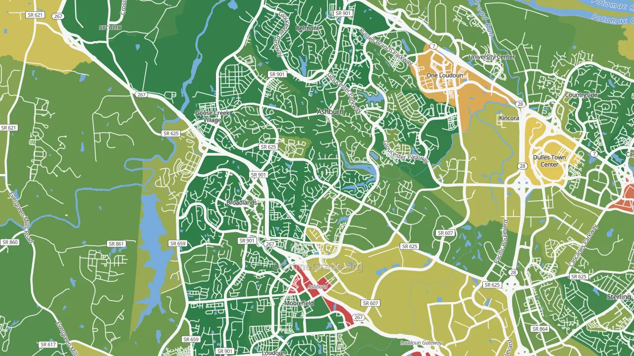 Ashburn, VA Map of Vehicle Theft Rates