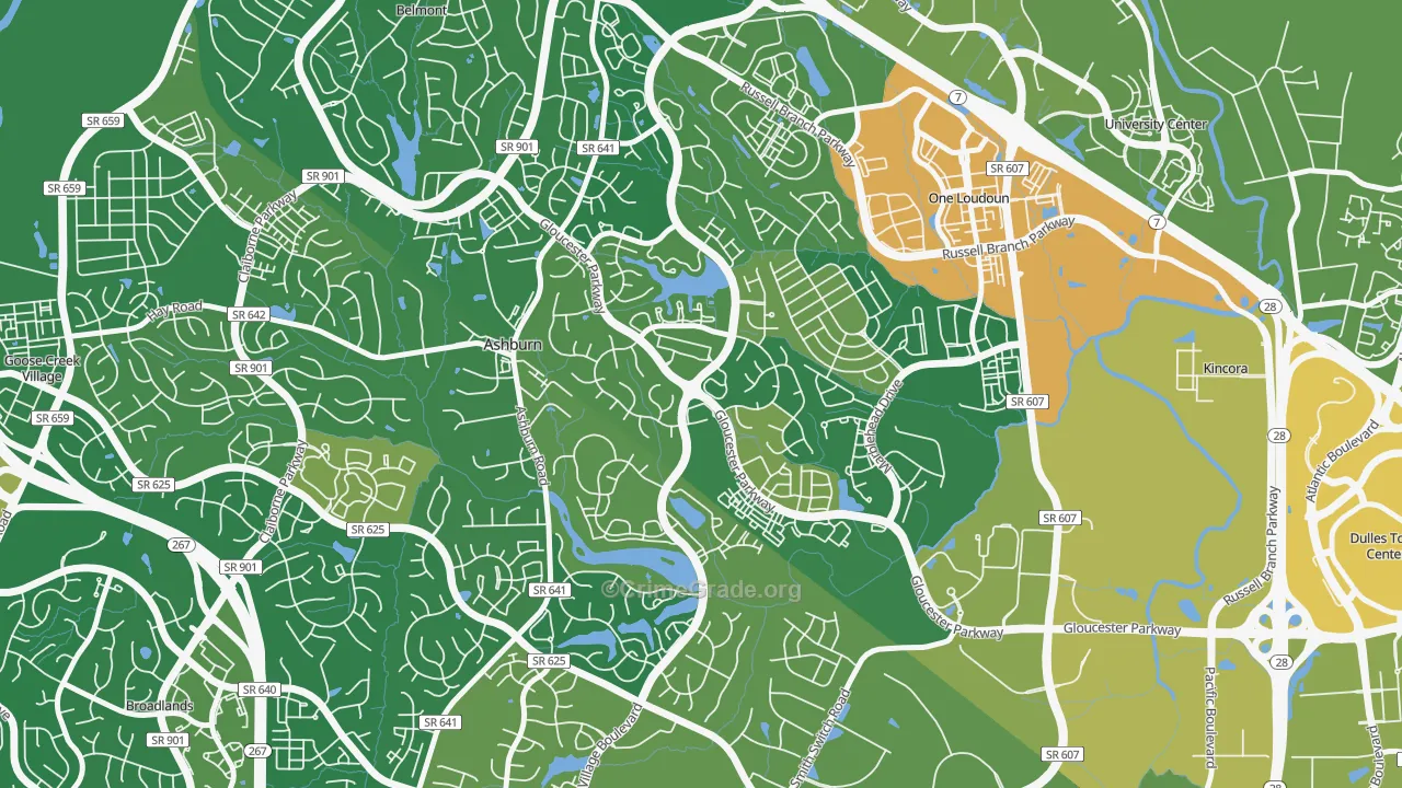 Ashburn Village, Ashburn, VA Map of Vehicle Theft Rates