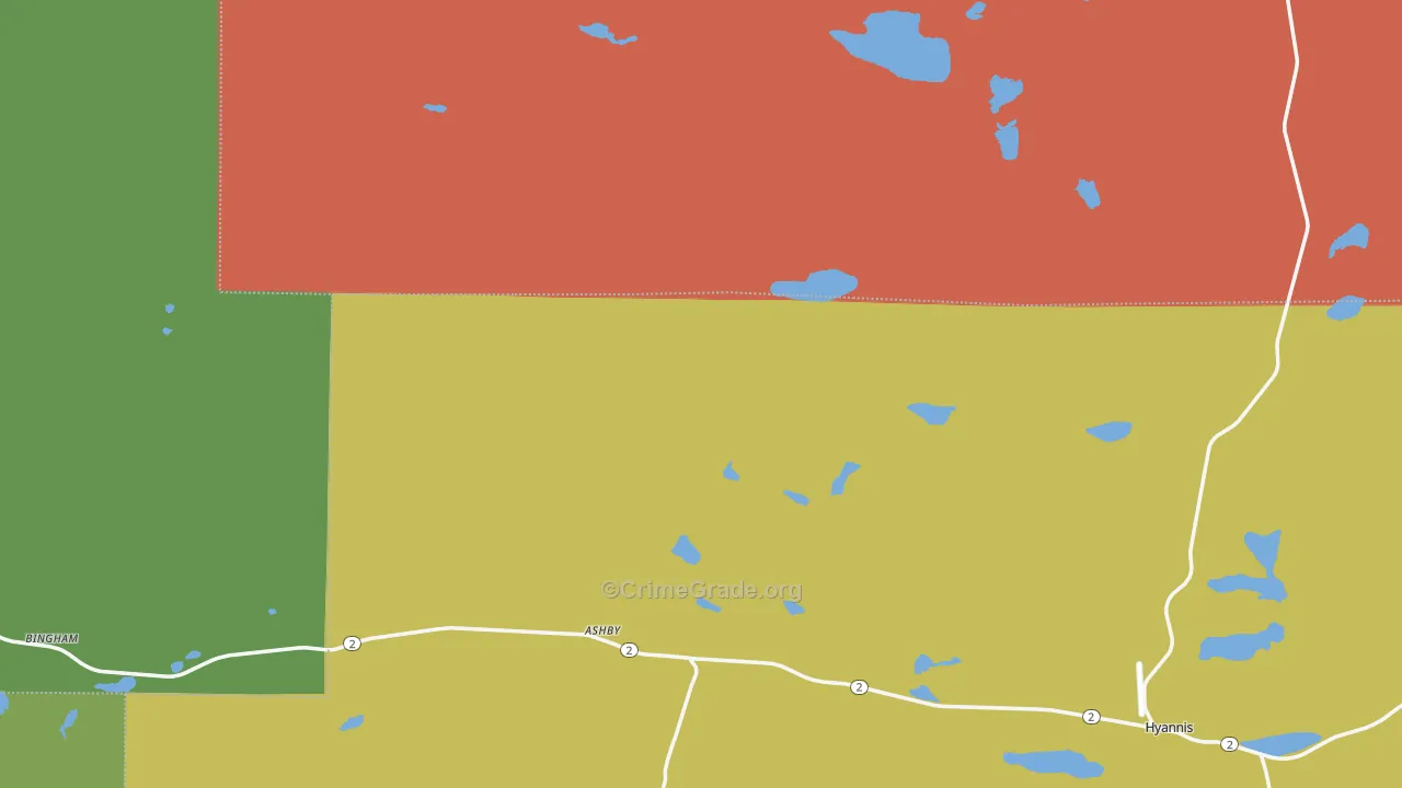 Ashby, NE Map of Vehicle Theft Rates