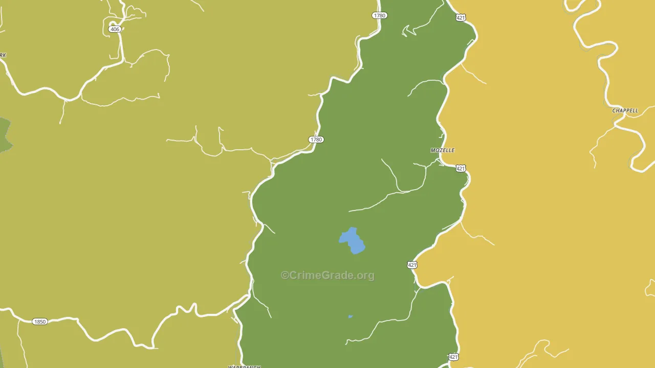 Asher, KY Map of Vehicle Theft Rates