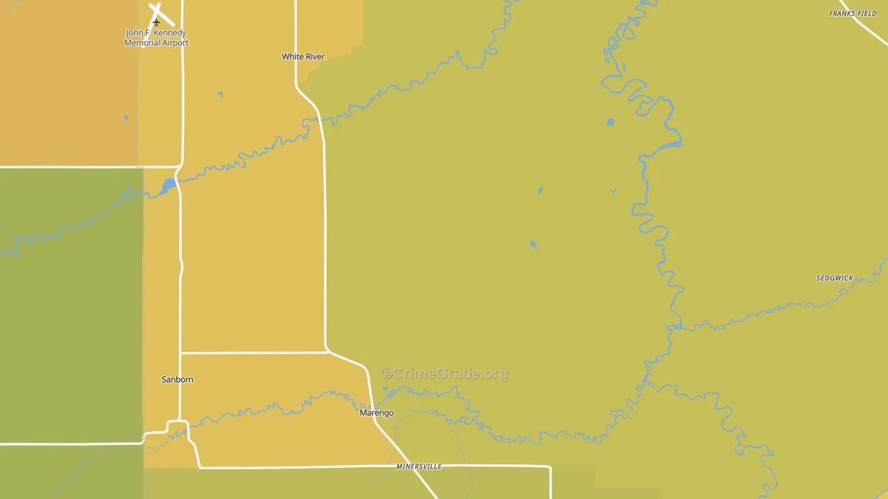 Ashland County, WI Map of Vehicle Theft Rates