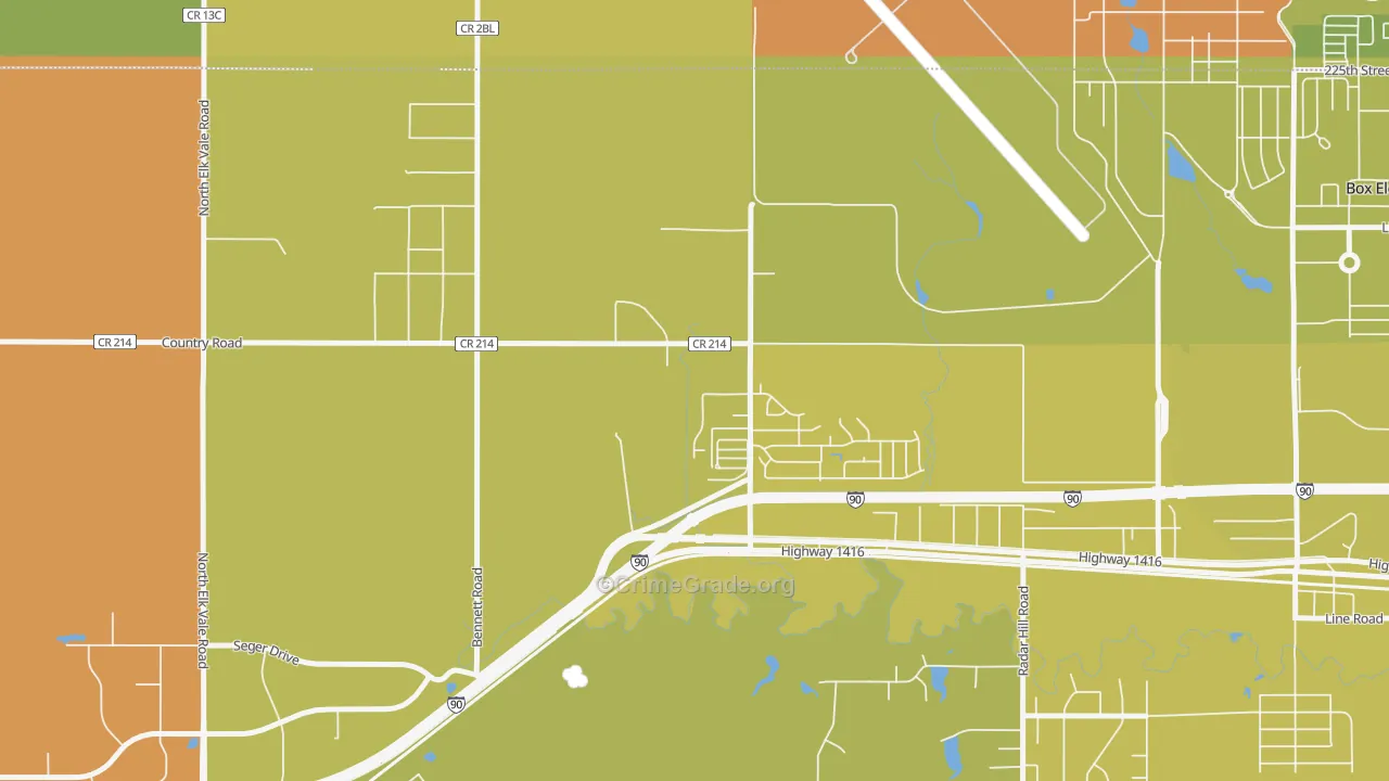 Ashland Heights, SD Map of Vehicle Theft Rates