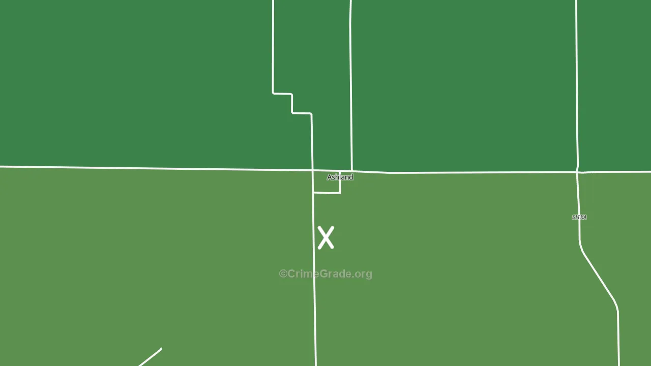 Ashland, KS Map of Vehicle Theft Rates
