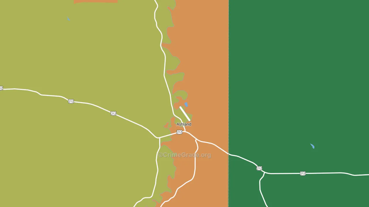 Ashland, MT Map of Vehicle Theft Rates