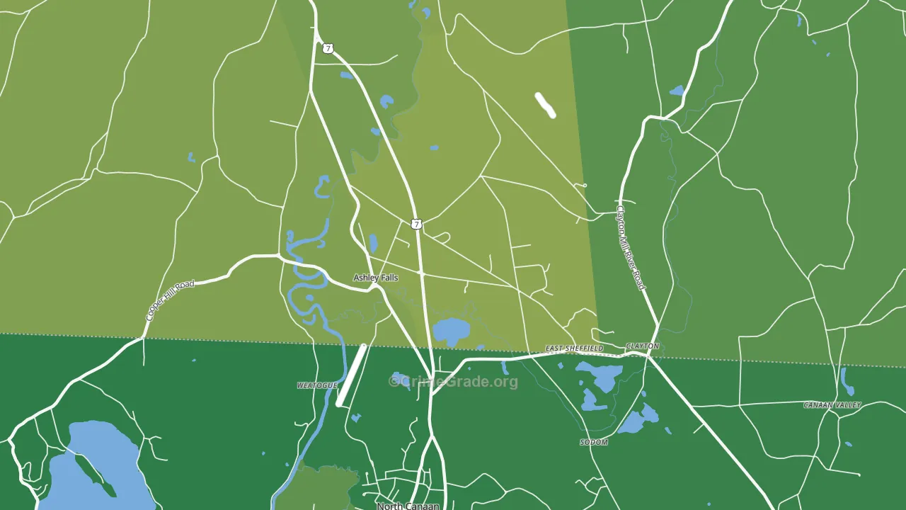 Ashley Falls, MA Map of Vehicle Theft Rates