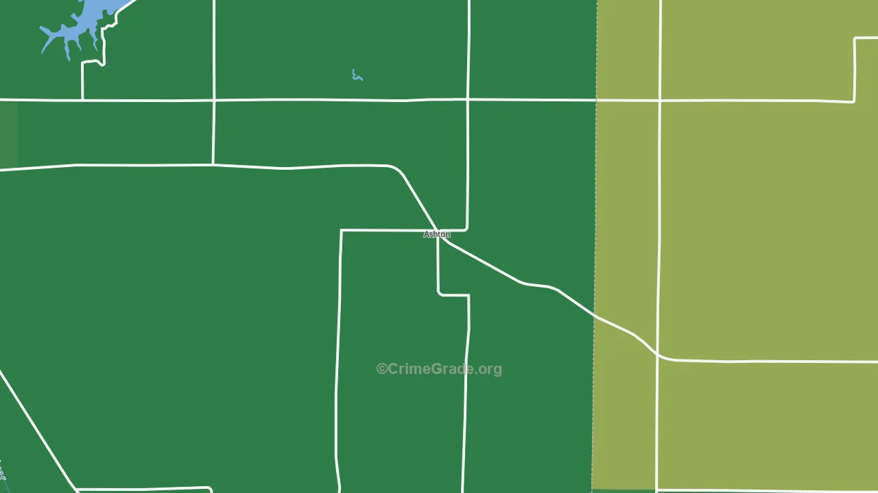 Ashton, NE Map of Vehicle Theft Rates