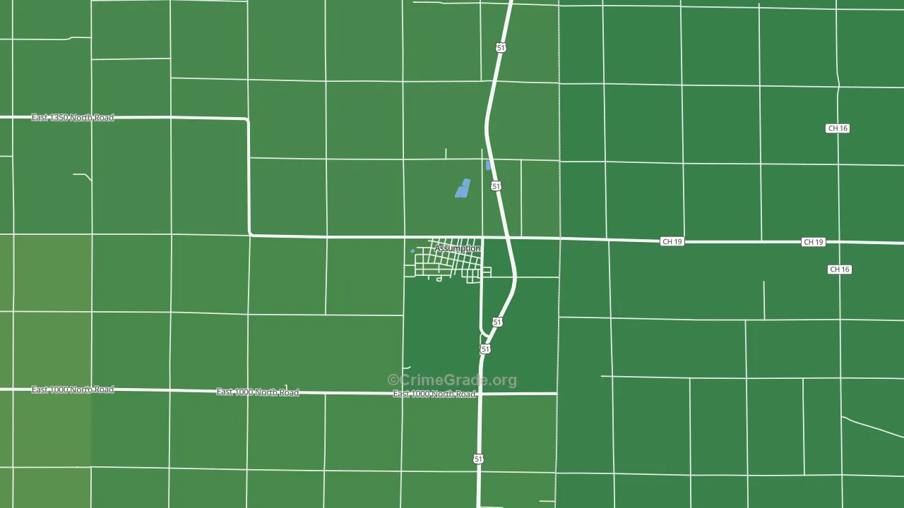 Assumption, IL Map of Vehicle Theft Rates