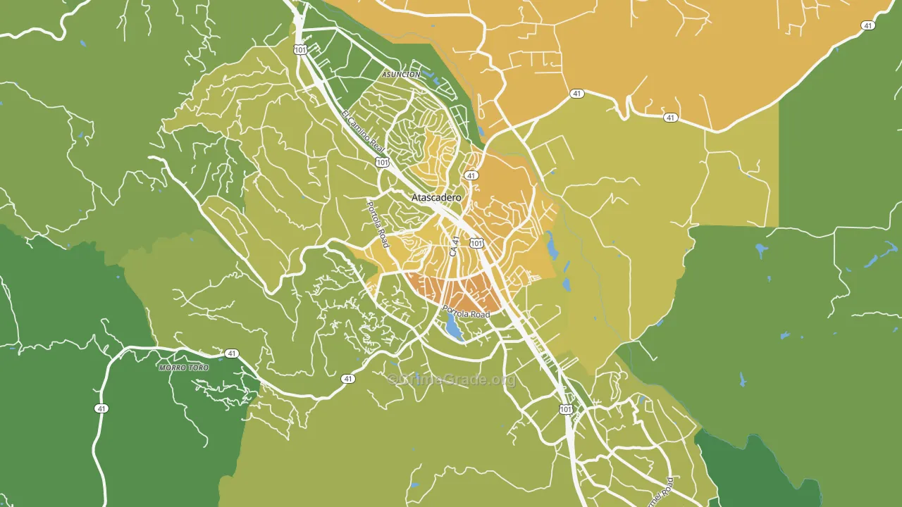 Atascadero, CA Map of Vehicle Theft Rates