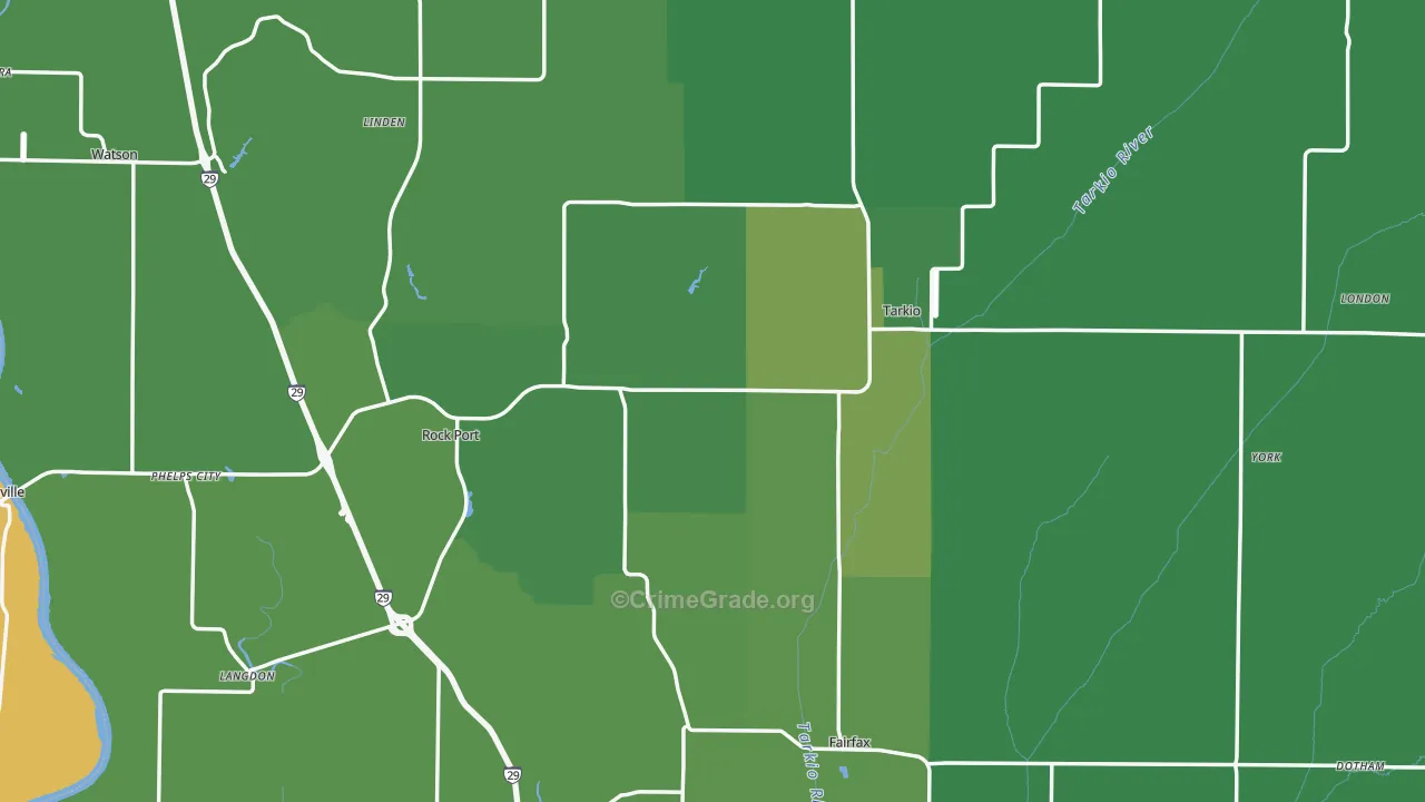Atchison County, MO Map of Vehicle Theft Rates