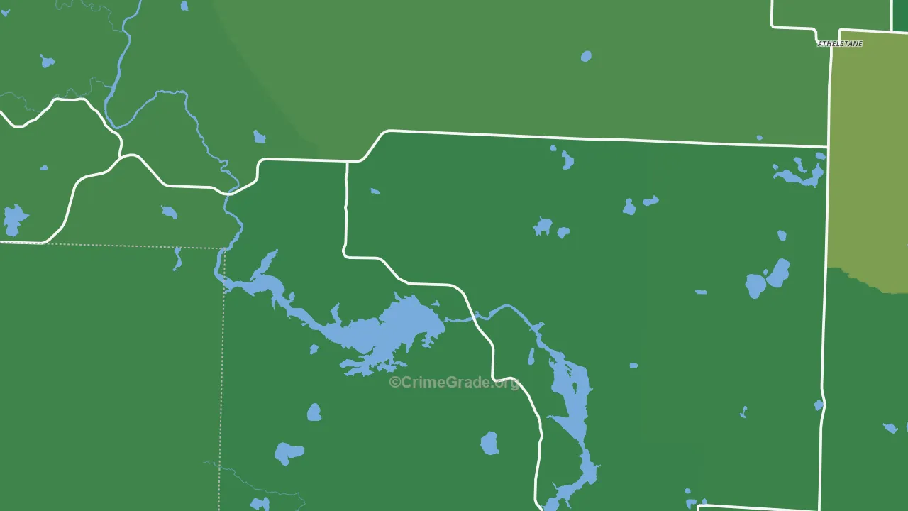 Athelstane, WI Map of Vehicle Theft Rates