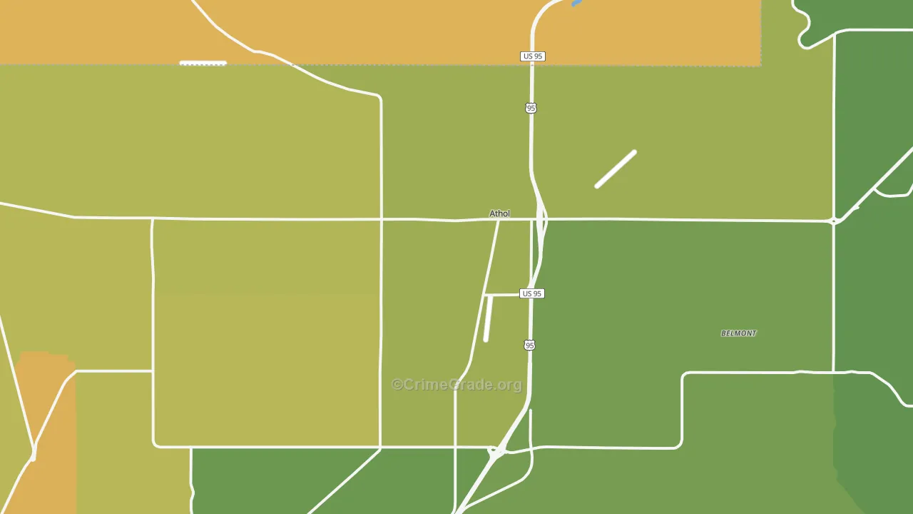 Athol, ID Map of Vehicle Theft Rates