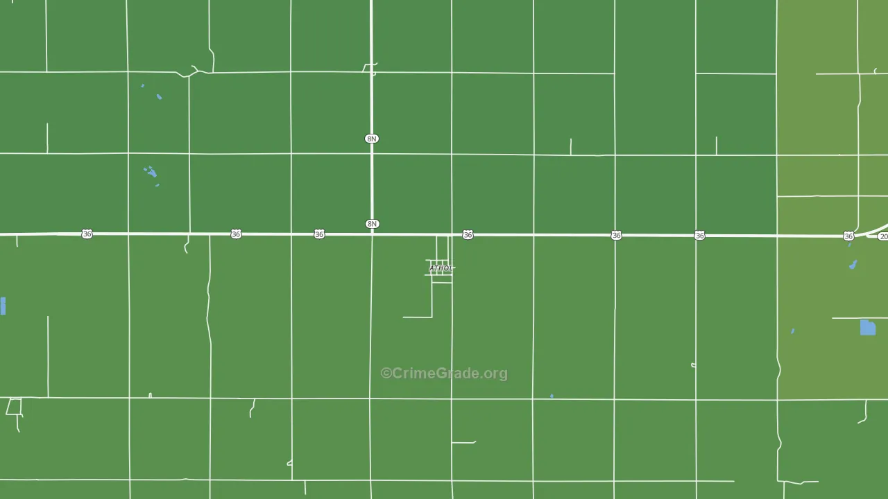 Athol, KS Map of Vehicle Theft Rates