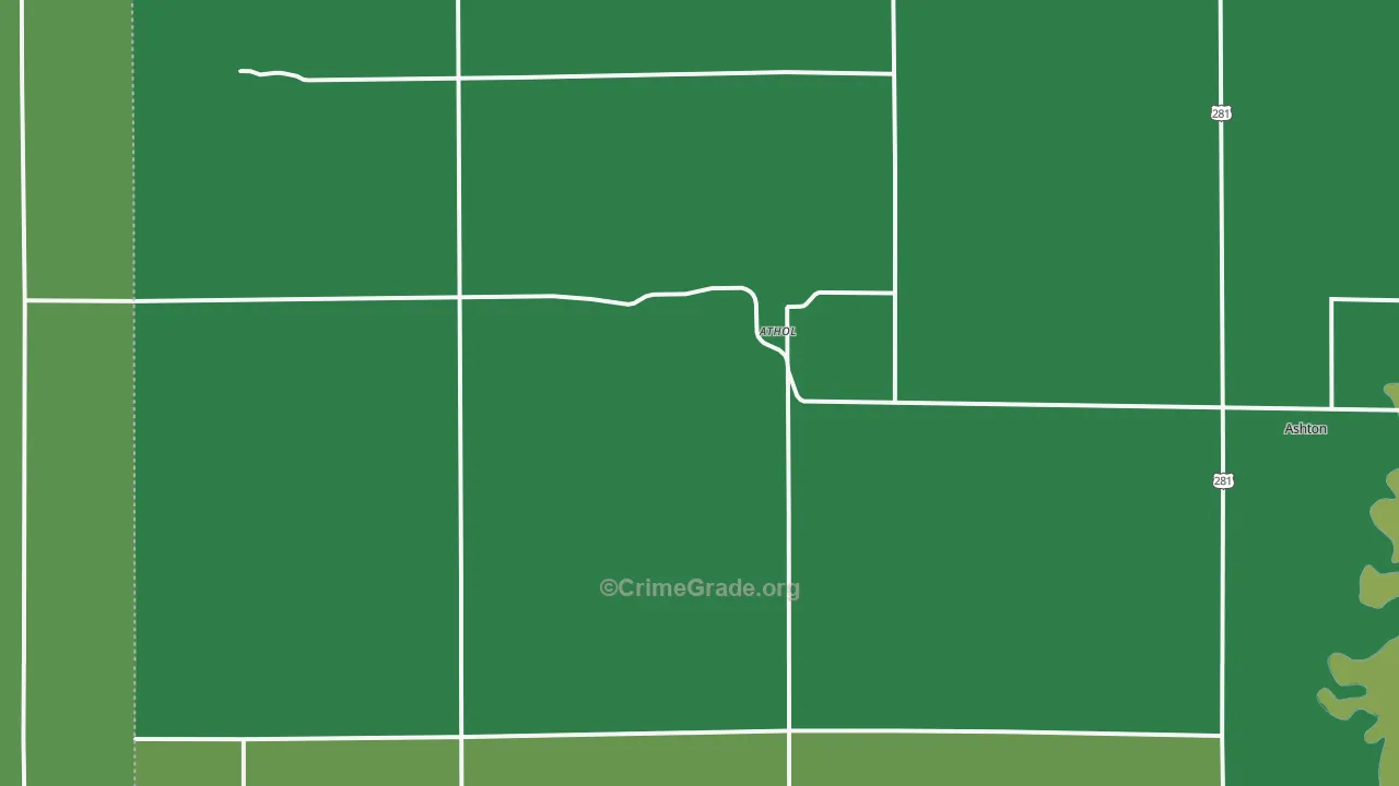 Athol, SD Map of Vehicle Theft Rates