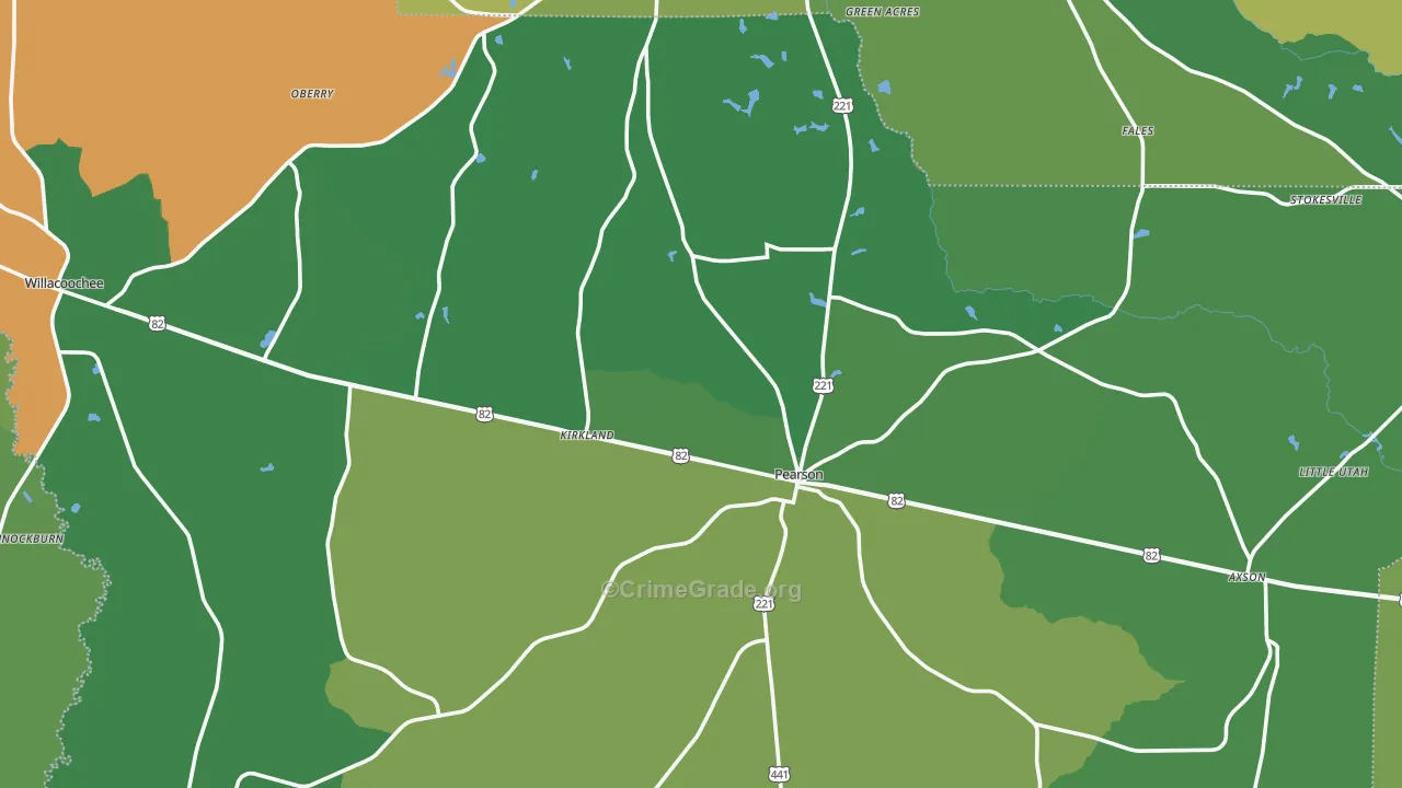 Atkinson County, GA Map of Vehicle Theft Rates