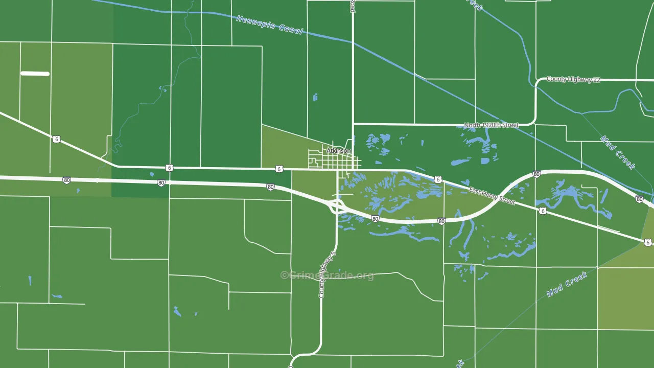 Atkinson, IL Map of Vehicle Theft Rates