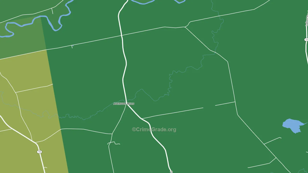 Atkinson Mills, ME Map of Vehicle Theft Rates