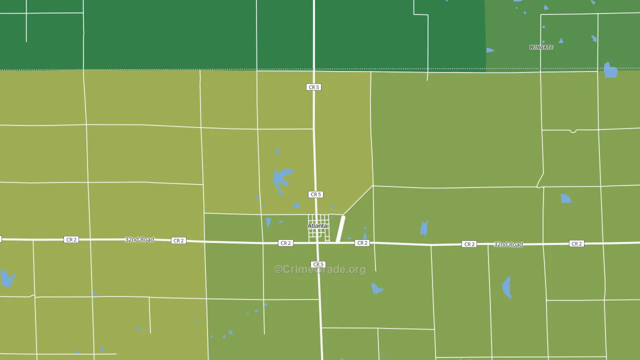 Atlanta, KS Map of Vehicle Theft Rates