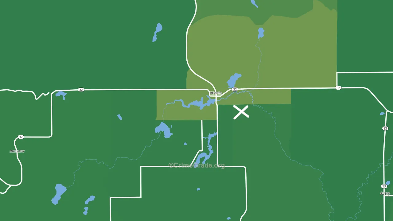 Atlanta, MI Map of Vehicle Theft Rates