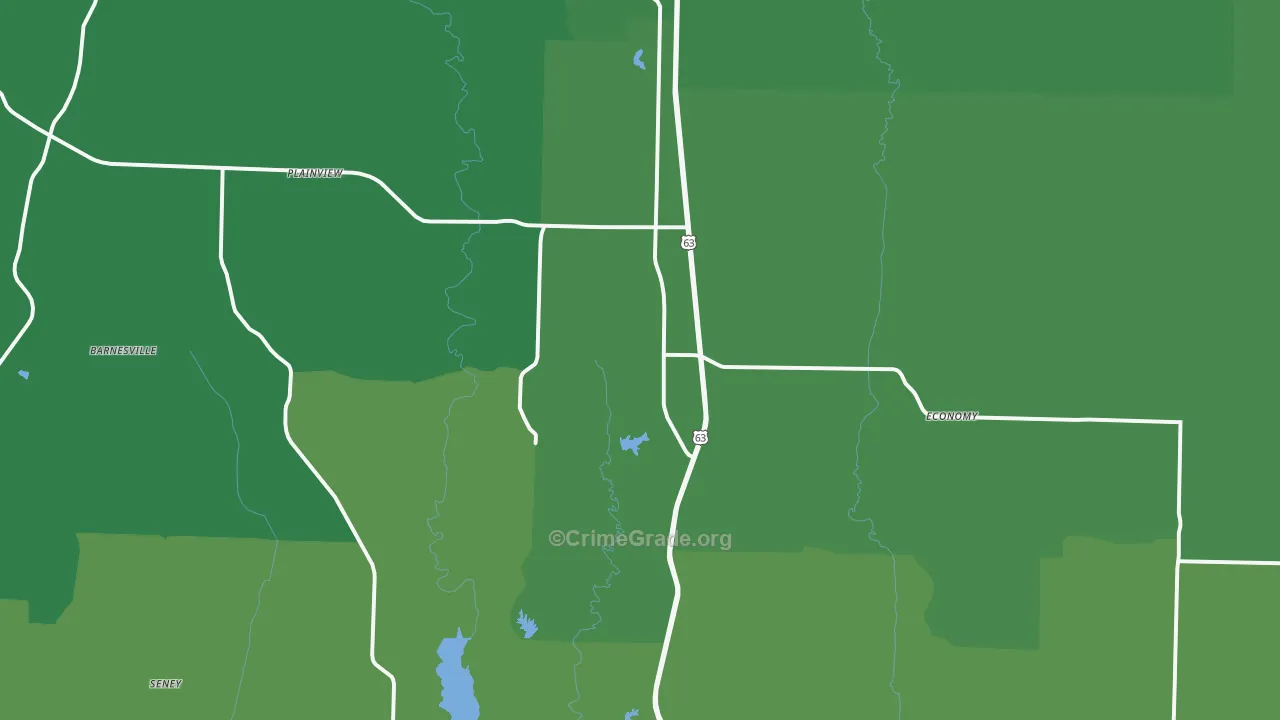 Atlanta, MO Map of Vehicle Theft Rates