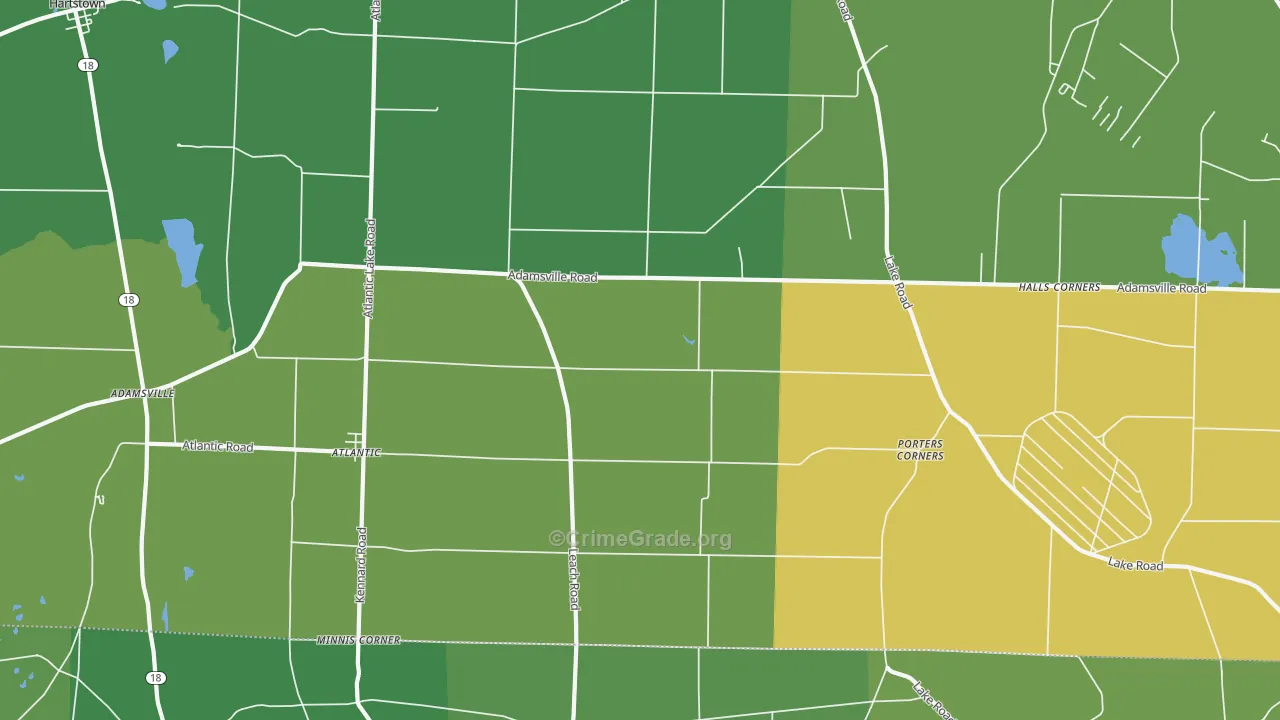 Atlantic, PA Map of Vehicle Theft Rates