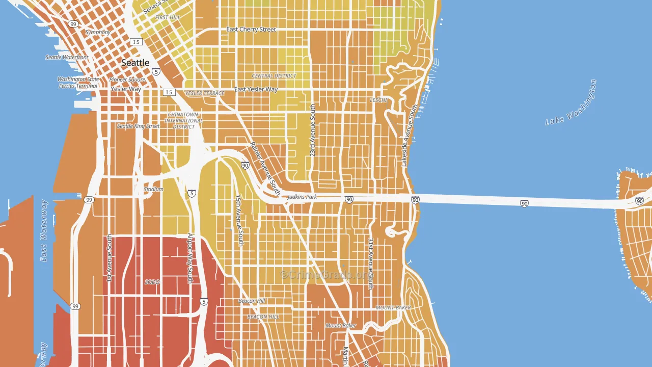 Atlantic, Seattle, WA Map of Vehicle Theft Rates