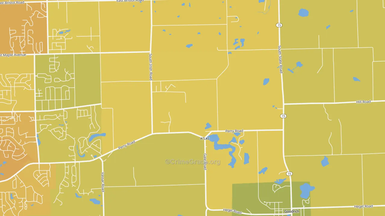 Atlas, MI Map of Vehicle Theft Rates