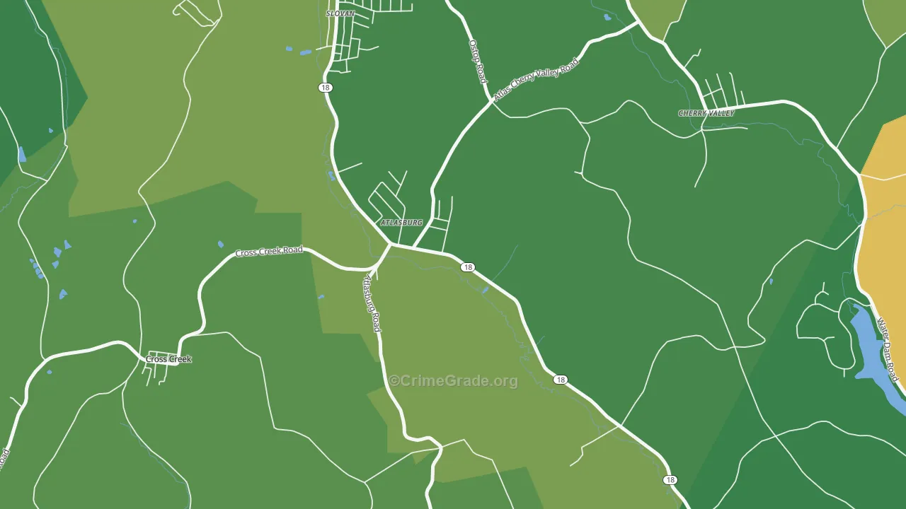 Atlasburg, PA Map of Vehicle Theft Rates