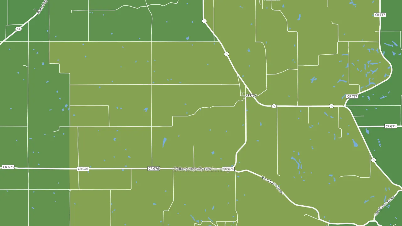 Attica, IA Map of Vehicle Theft Rates