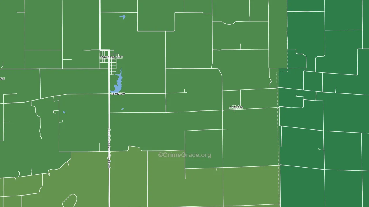 Atwater, IL Map of Vehicle Theft Rates