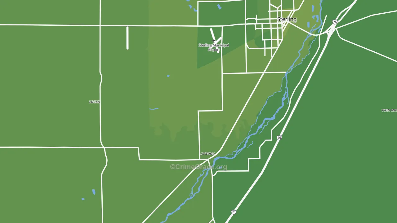 Atwood, CO Map of Vehicle Theft Rates